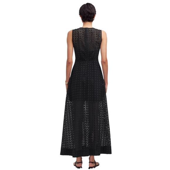 Madewell Eyelet V-Neck Maxi Dress Black Women’s Sizes 6 - Picture 14 of 15